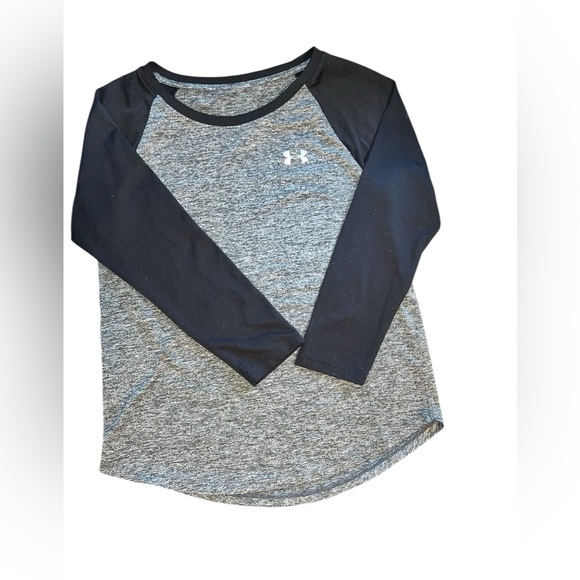 Under Armour Long Sleeve Black & Gray Raglan Tee – Size Small - Picture 1 of 2